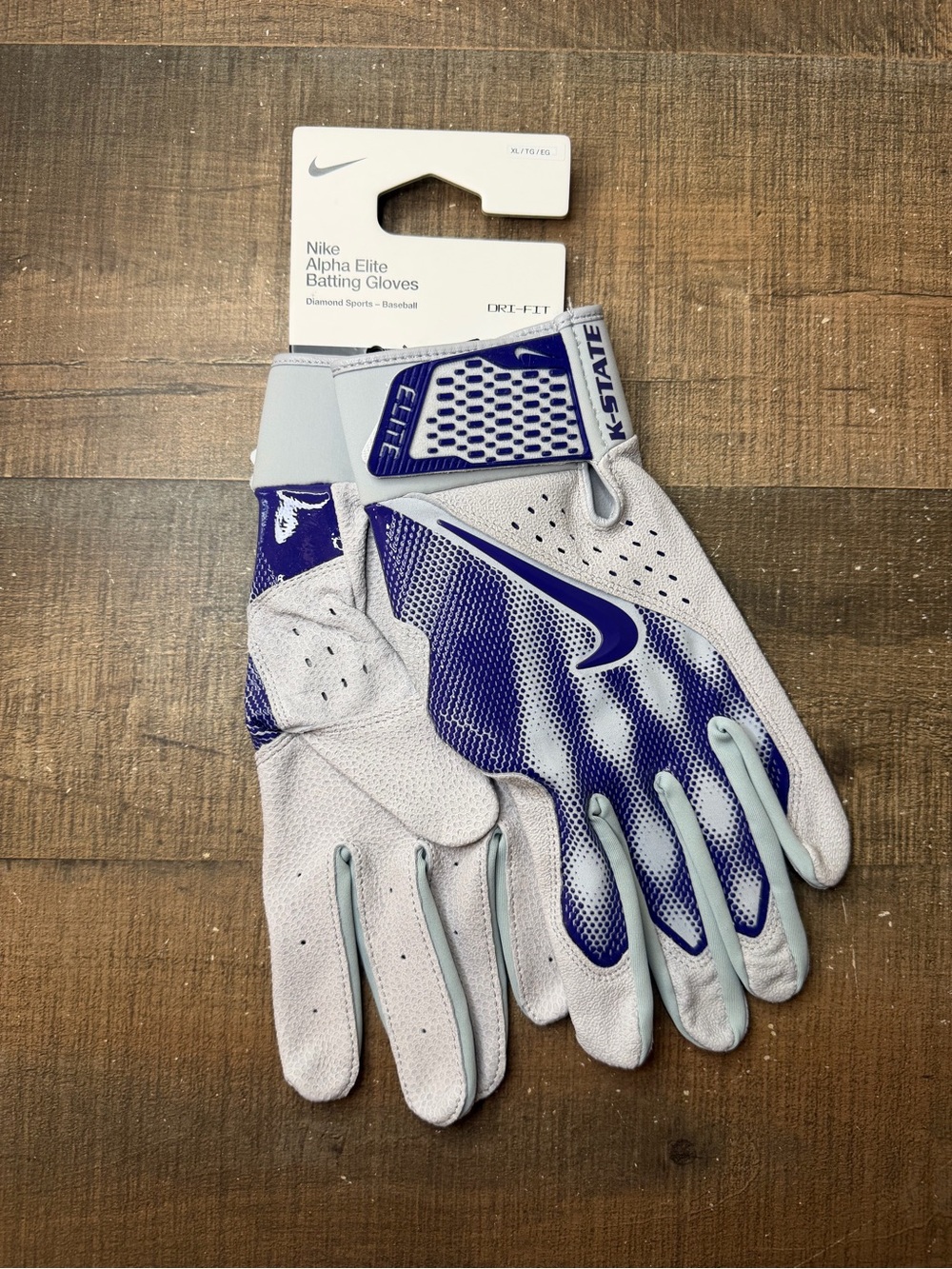 Nike Alpha Elite “Kansas State Wildcats” Baseball Batting Gloves.
- Size XL Men.